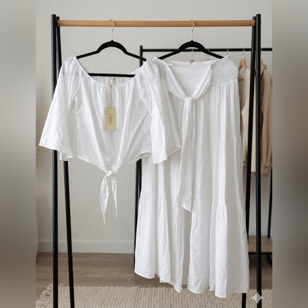 New White Two-Piece Set